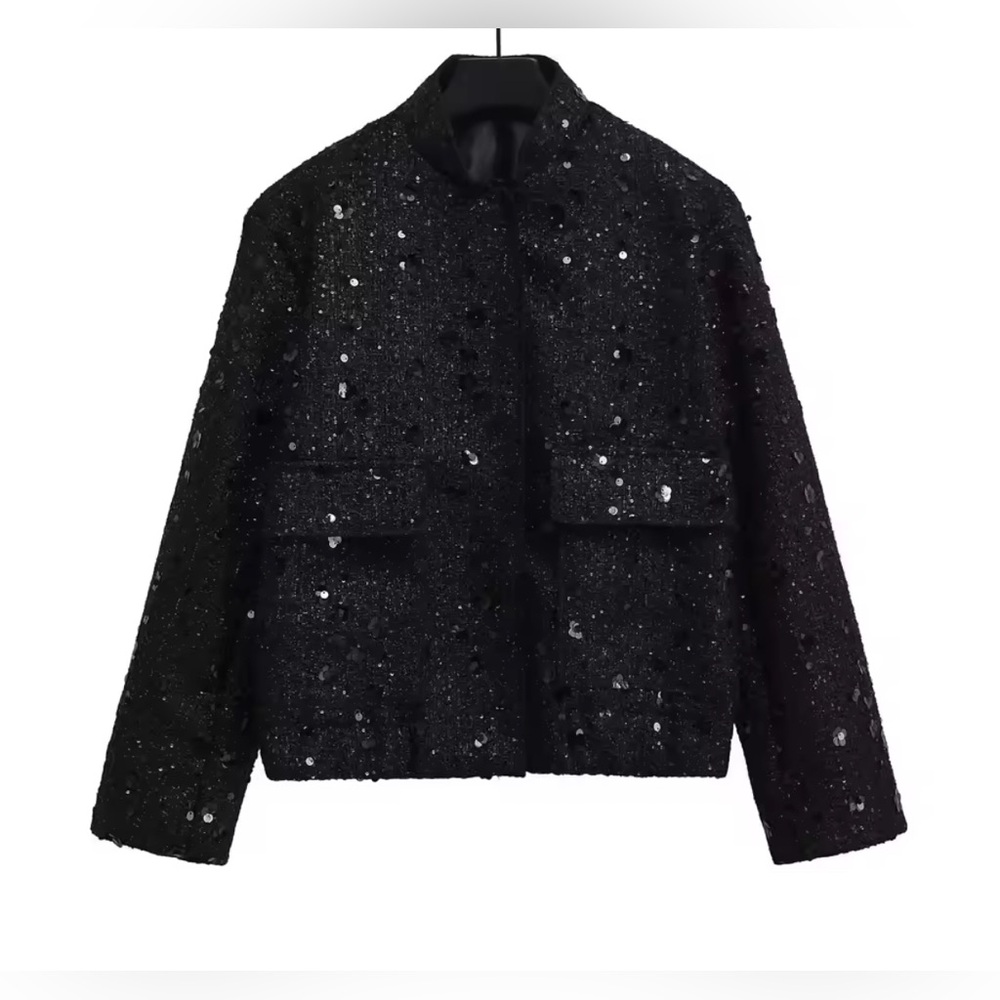 NEW $98 Fiane Gold Sequin Women's Jacket - Picture 7 of 15